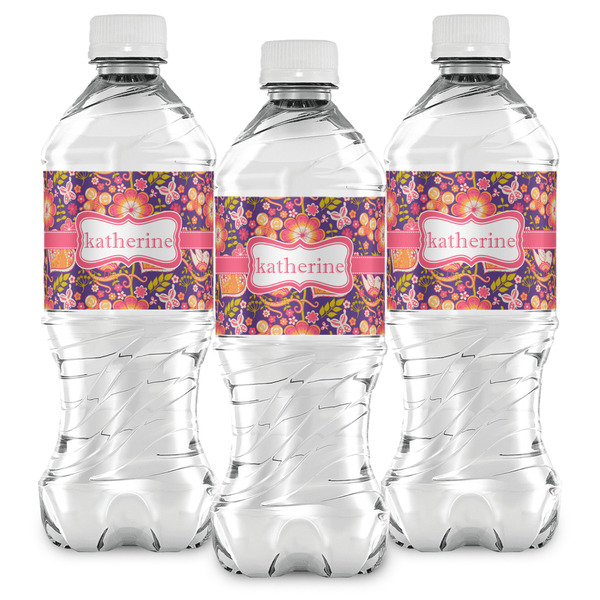 Birds & Hearts Water Bottle Labels - Front View