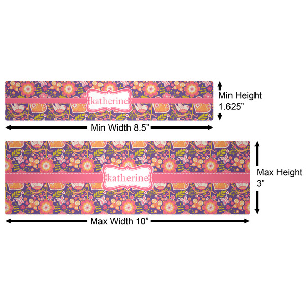 Birds & Hearts Water Bottle Labels w/ Dimensions