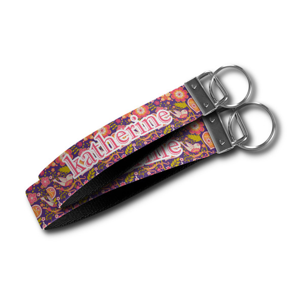 Birds & Hearts Webbing Keychain FOBs - Size Comparison
