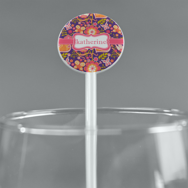 Birds & Hearts White Plastic 5.5" Stir Stick - Round - Main