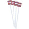 Birds & Hearts White Plastic Stir Stick - Single Sided - Square - Front