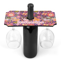 Birds & Hearts Wine Bottle & Glass Holder (Personalized)