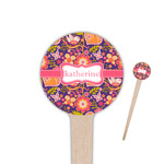 Birds & Hearts 4" Round Wooden Food Picks - Double Sided (Personalized)