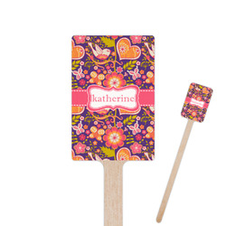 Birds & Hearts 6.25" Rectangle Wooden Stir Sticks - Single Sided (Personalized)
