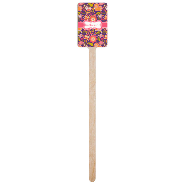 Birds & Hearts Wooden 6.25" Stir Stick - Rectangular - Single Stick