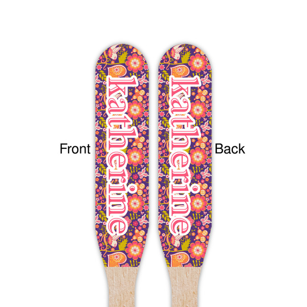 Birds & Hearts Wooden Food Pick - Paddle - Double Sided - Front & Back