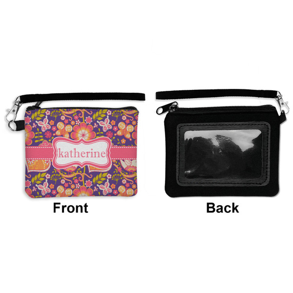 Birds & Hearts Wristlet ID Cases - Front & Back