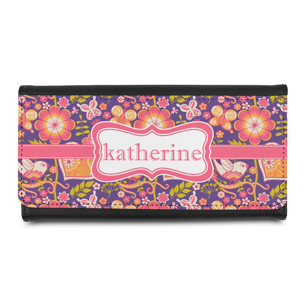 Custom Birds & Hearts Leatherette Ladies Wallet (Personalized)