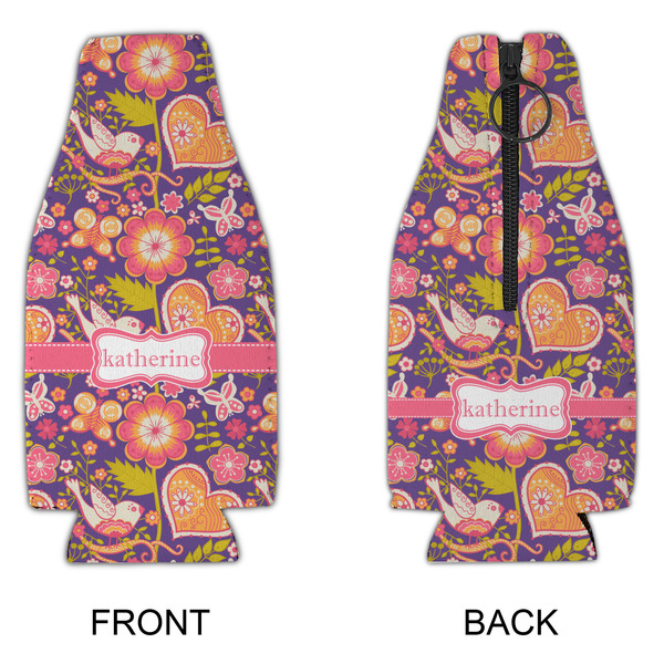 Birds & Hearts Zipper Bottle Cooler - APPROVAL
