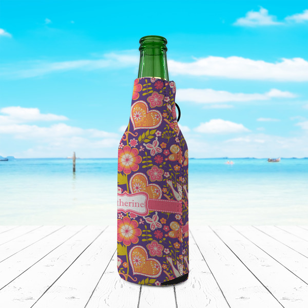 Birds & Hearts Zipper Bottle Cooler - LIFESTYLE