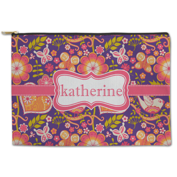 Custom Birds & Hearts Zipper Pouch (Personalized)