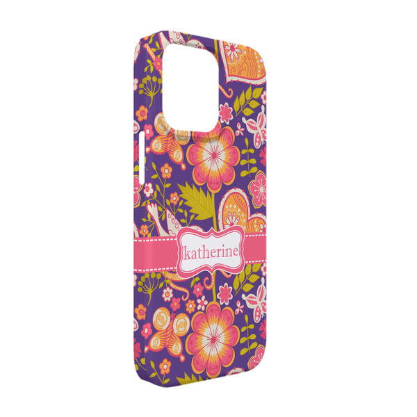 Custom Birds & Hearts iPhone Case - Plastic - iPhone 13 Pro (Personalized)