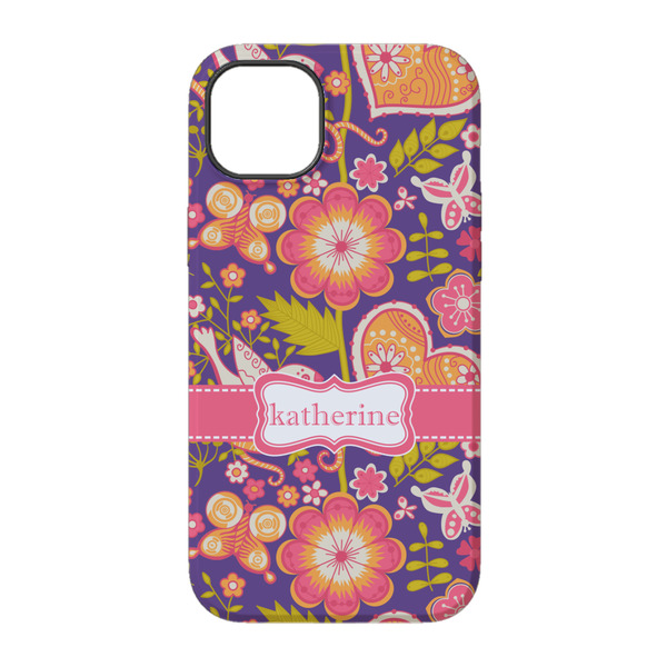 Birds & Hearts iPhone 14 Pro Tough Case - Back