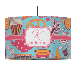 Dessert & Coffee 12" Drum Pendant Lamp - Fabric (Personalized)