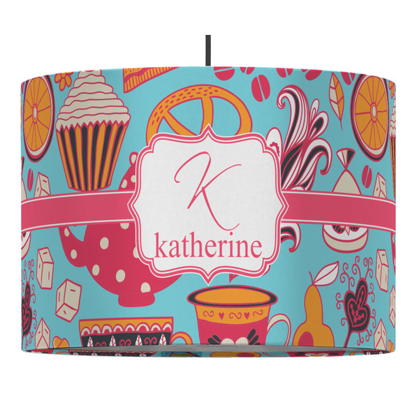 Custom Dessert & Coffee 16" Drum Pendant Lamp - Fabric (Personalized)