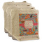 Dessert & Coffee 3 Reusable Cotton Grocery Bags - Front View