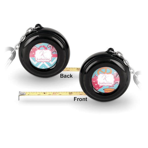 Dessert & Coffee 6-Ft Pocket Tape Measure with Carabiner Hook - Front and Back