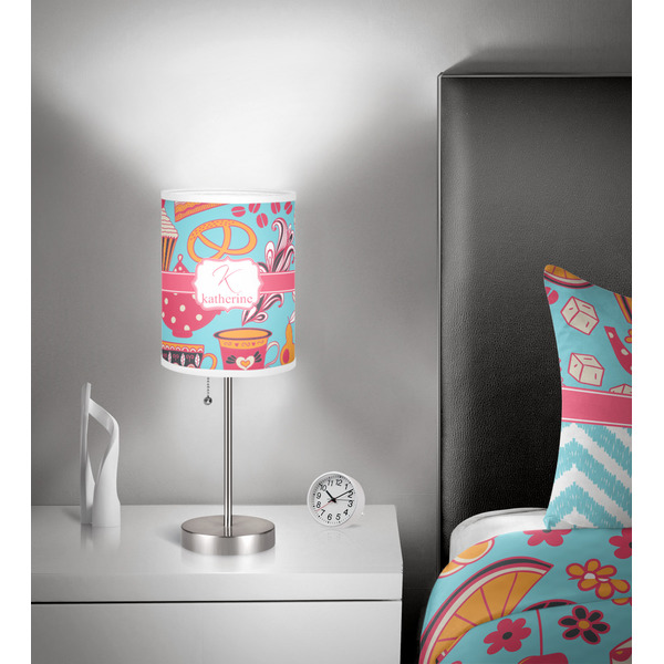 Dessert & Coffee 7 inch drum lamp shade - in room