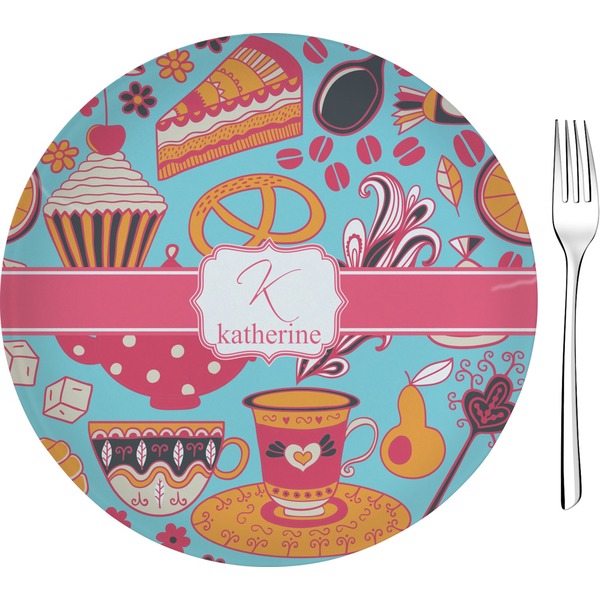 Custom Dessert & Coffee Glass Appetizer / Dessert Plate 8" (Personalized)