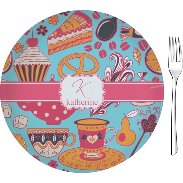 Custom Dessert & Coffee 8" Glass Appetizer / Dessert Plates - Single or Set (Personalized)