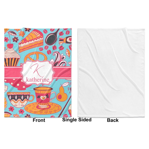 Dessert & Coffee Baby Blanket (Single Side - Printed Front, White Back)