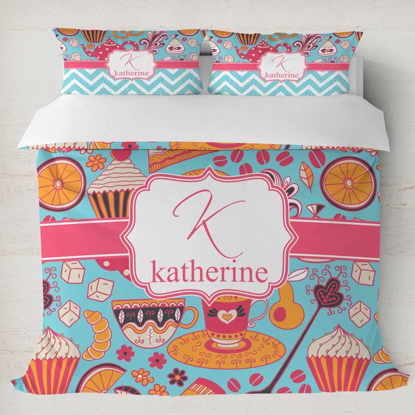 Custom Dessert & Coffee Duvet Cover Set - King (Personalized)