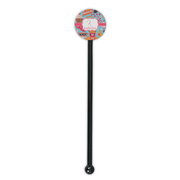 Dessert & Coffee Black Plastic 5.5" Stir Stick - Round - Single Stick