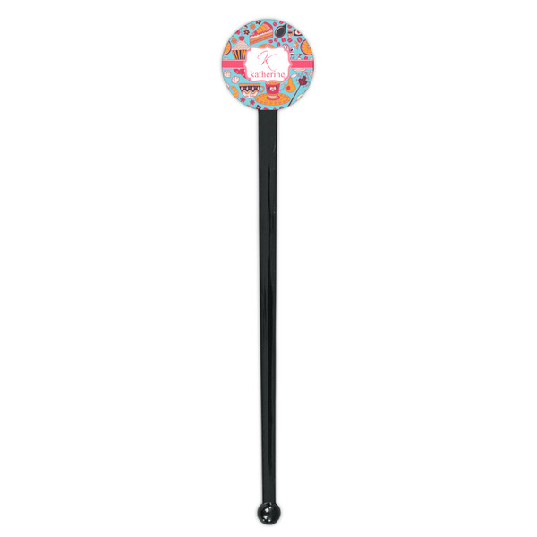 Dessert & Coffee Black Plastic 7" Stir Stick - Round - Single Stick