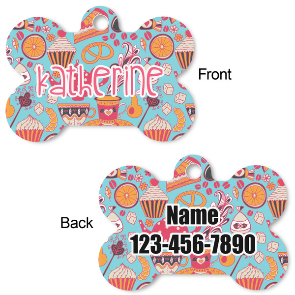 Dessert & Coffee Bone Shaped Dog ID Tag - Large - Approval