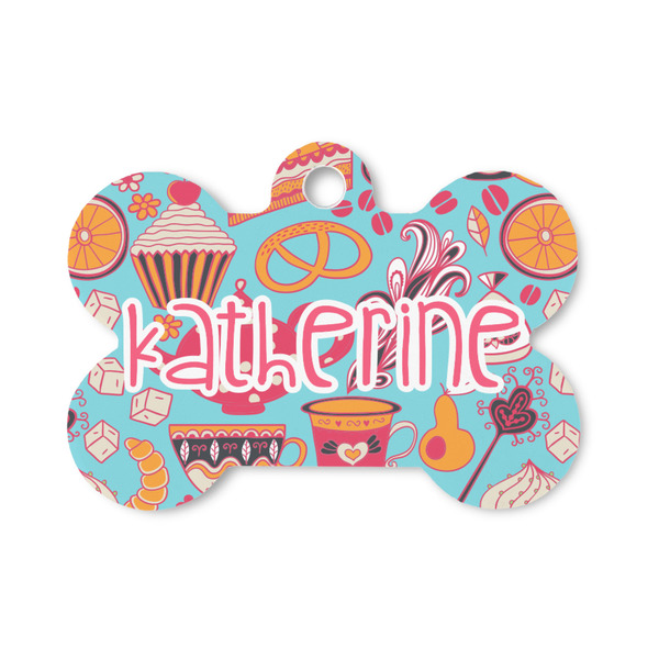 Custom Dessert & Coffee Bone Shaped Dog ID Tag - Small (Personalized)