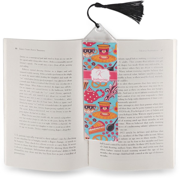 Dessert & Coffee Bookmark with tassel - In book