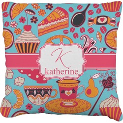Dessert & Coffee Faux-Linen Throw Pillow 16" (Personalized)