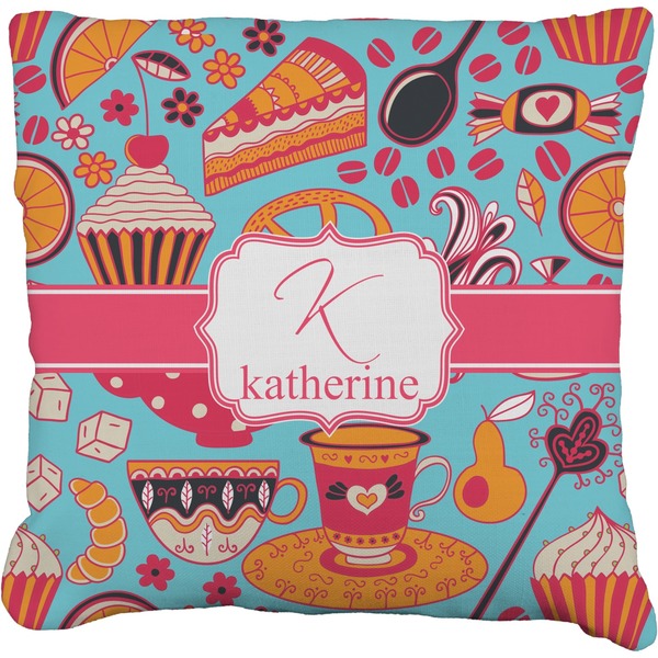 Custom Dessert & Coffee Faux-Linen Throw Pillow 16" (Personalized)
