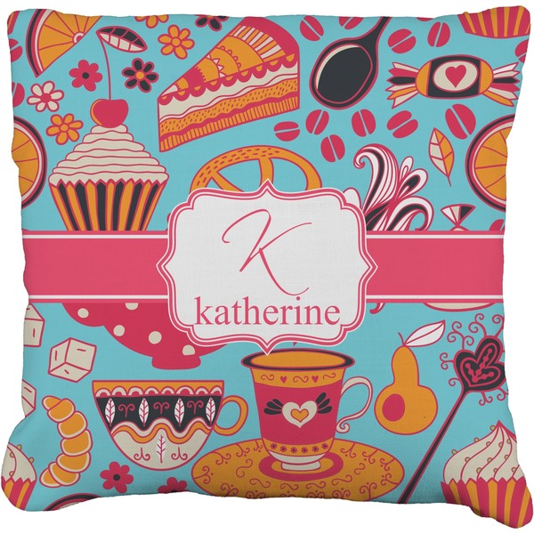 Custom Dessert & Coffee Faux-Linen Throw Pillow 18" (Personalized)