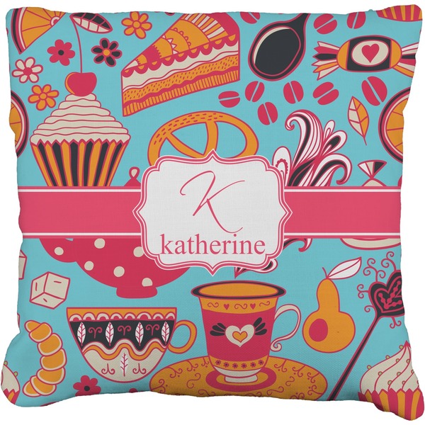 Custom Dessert & Coffee Faux-Linen Throw Pillow 20" (Personalized)