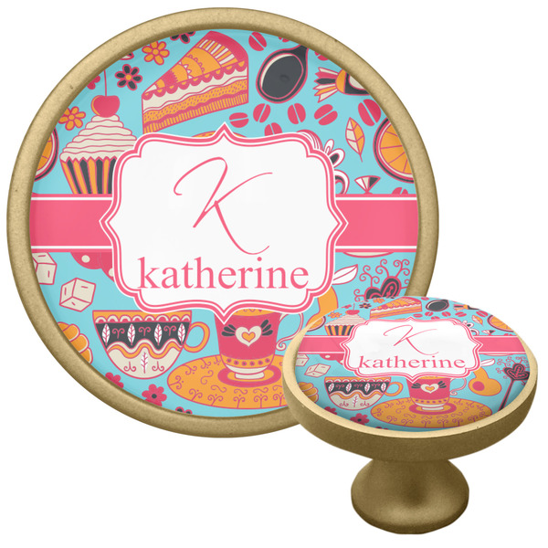 Custom Dessert & Coffee Cabinet Knob - Gold (Personalized)