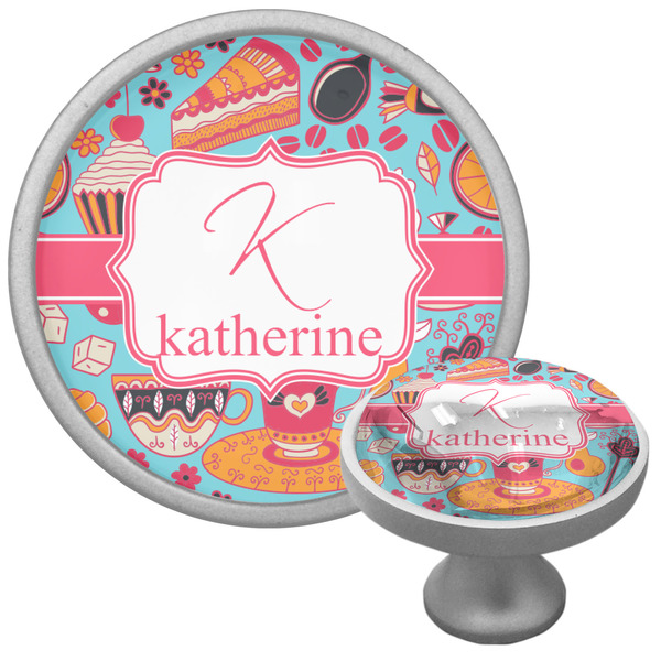 Custom Dessert & Coffee Cabinet Knob (Silver) (Personalized)