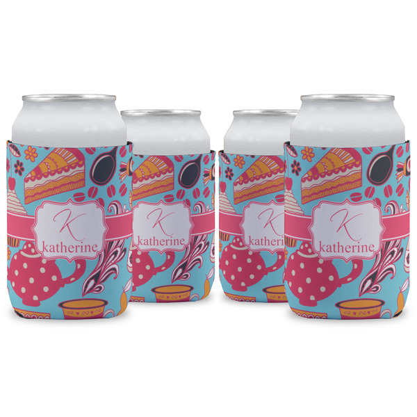 Custom Dessert & Coffee Can Cooler (12 oz) - Set of 4 w/ Name and Initial