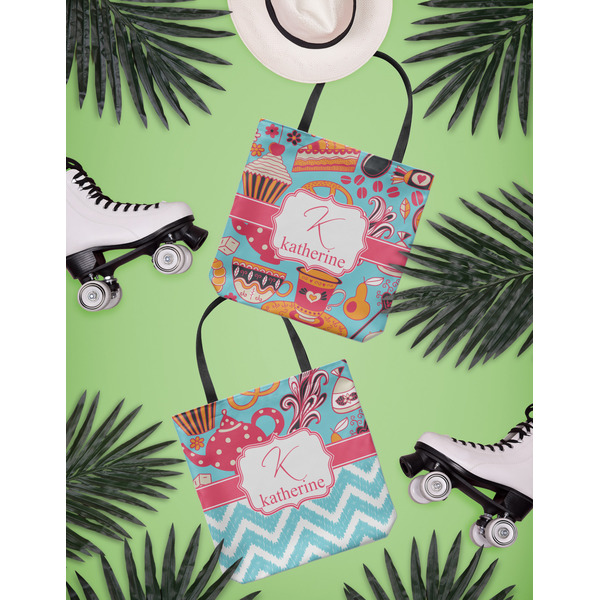 Dessert & Coffee Canvas Tote Lifestyle Front and Back