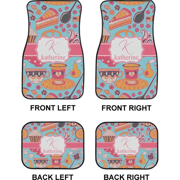 Dessert & Coffee Car Floor Mats Set (2F + 2B)