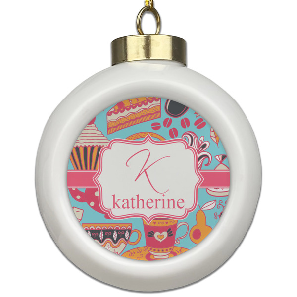 Custom Dessert & Coffee Ceramic Ball Ornament (Personalized)