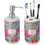 Dessert & Coffee Ceramic Bathroom Accessories Set (Personalized)
