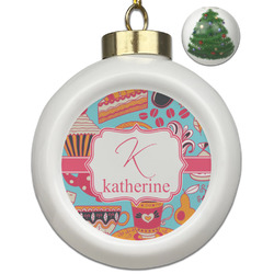 Dessert & Coffee Ceramic Ball Ornament - Christmas Tree (Personalized)