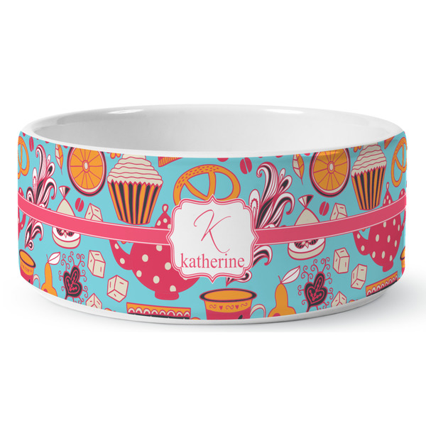 Dessert & Coffee Ceramic Dog Bowl - Medium - Front