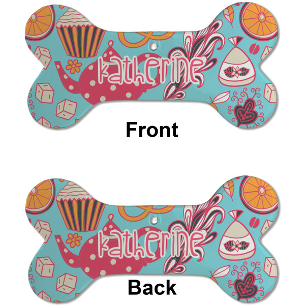 Dessert & Coffee Ceramic Flat Ornament - Bone Front & Back (APPROVAL)