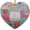 Dessert & Coffee Ceramic Flat Ornament - Heart (Front)