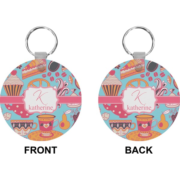 Dessert & Coffee Circle Keychain (Front + Back)
