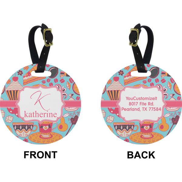 Dessert & Coffee Circle Luggage Tag (Front + Back)