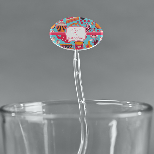 Dessert & Coffee Clear Plastic 7" Stir Stick - Oval - Main