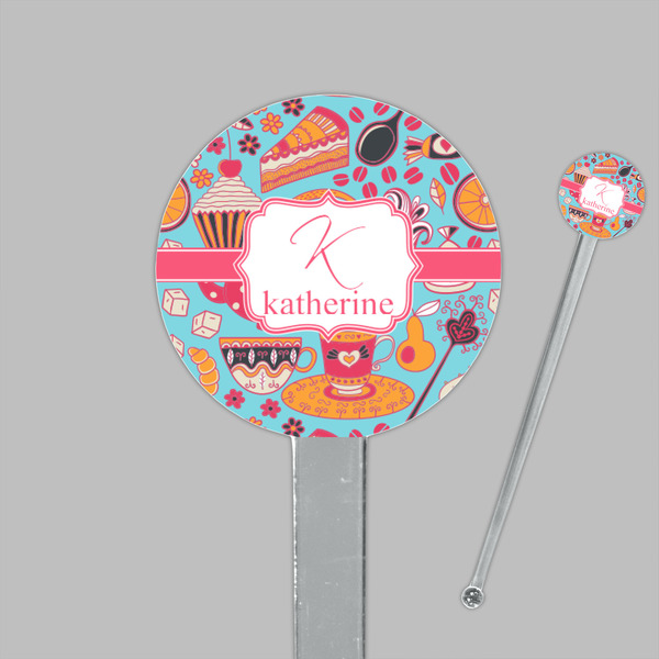 Dessert & Coffee Clear Plastic 7" Stir Stick - Round - Closeup